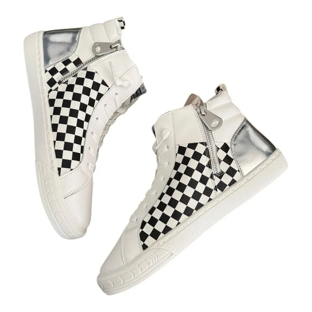Vintage Havana Lexi Mid top Sneakers Women’s 9 White‎ Checkered Multi